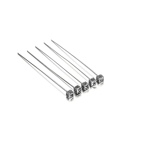 Agcfabs 20Pcs 50Mm Gold Flower Head Pins For Jewelry Making Diy Beads Ball Pins Needles Findings Women Jewelry Accessories Headpin (6Ancient Silver) #TOP2