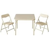 Heritage Kids Pink Kids Activity Table and Chair Set,3-Piece Furniture Set with 1 Square Table & 2 Folding Chairs, Playroom Table Set for Ages 3+