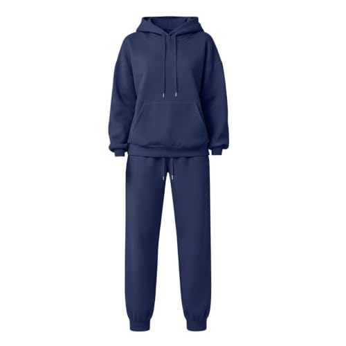 2 Piece Sets for Women Fall Winter Sweatpants Loungewear Outfits Navy XL - image 6