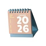 Tischkalender, 12 Monate, Referenz von Januar 2026 bis Dezember 2026, Doppelspulenbindung, Monatskalender für Notizen, Termine, professioneller Meeting-Planer
