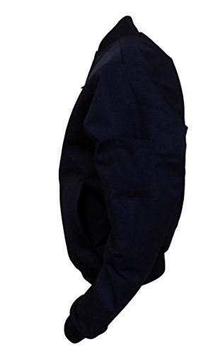 MJ38 Lined Panel Work Wear Jacket Rib-Knit Collar, Navy, 5XL4