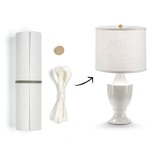 ELFCAB Styrene White Fabric for DIY Lampshade - Pre-cut Length (14' High X 64.1' Wide)
