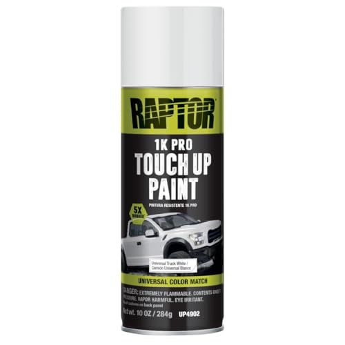 RAPTOR 1K Pro Universal Touch Up Paint Spray Professional Grade Tough & Durable Extra Protection White 10 oz