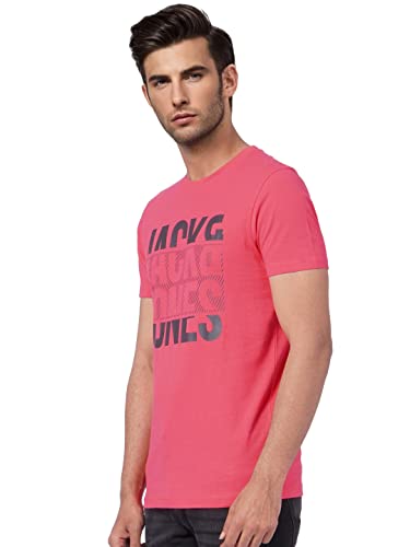 Image of JACK & JONES Men's Cotton Printed Slim Fit T-Shirt