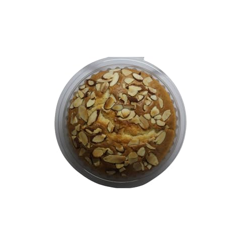 Image of MOM'S BAKERY Vanilla Almond Cake 250g | Soft & Moist Vanilla Sponge Cake Topped with Crunchy Almond Flakes | Freshly Baked Bakery Style Dessert Eggless | Soft & Moist Tea Cake | Made with Premium T45 Flour | No Egg, Vegetarian | Perfect for Tea Time & Snacking