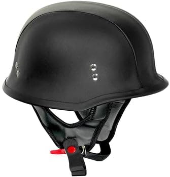 Miniatura 4 de Outlaw Helmets T99 Casco de motocicleta de estilo alemán para hombres y mujeres, aprobado por DOT  Gorra de calavera unisex para adultos, para