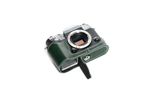 Demi-étui en cuir véritable Fujifilm X-T50 XT50 vert fait main