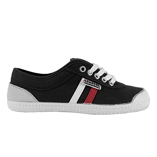 Kawasaki Retro 23 Canvas Shoe K2360W14 Black Red/White Stripe   45 EU