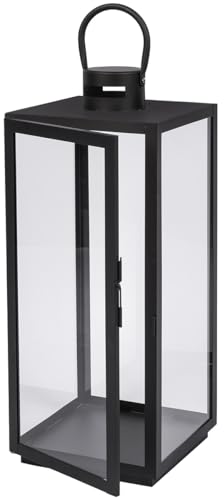 Laterne 9,5 x 10,5 x 28cm Gartenlaterne Metall Windlicht Laternen Deko...