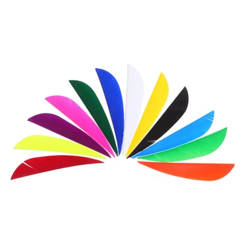 TEHAUX 12Pcs Water Drop Shape Arrow Fletchings Real Plume Archery Supplies for Training and Competition Lightweight and Stable Accessories