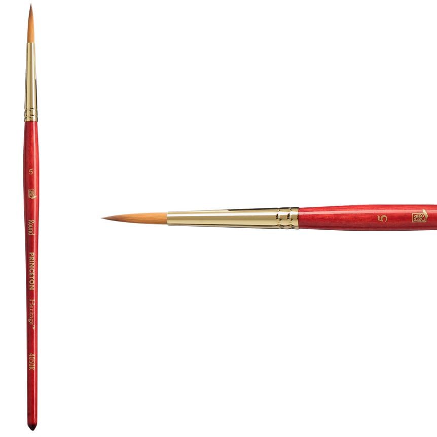 Image of Princeton Heritage Round Brush, Synthetic, Short Handle, Size 5, 1 Count