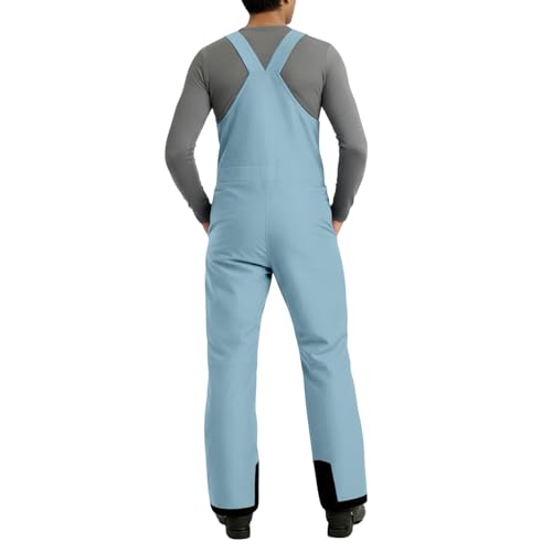 Pantalones de esquí para hombre impermeables térmicos softshell con tirantes 4