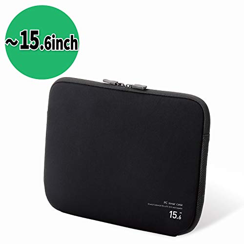 ELECOM-Japan Brand-Neoprene Laptop Computer Sleeve Case Side Protect Protect 13.5/14 / 15/15.4/15.6 Black BM-IBNP13BK