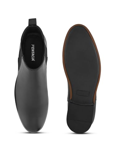 Image of FENTACIA Leather Chelsea Boots for Men | Men Ankle Slipon Boots
