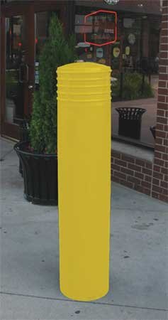 Bollard Cover, 10 In Dia., 52 In H, Yellow