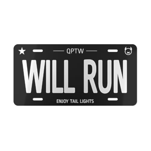 Quiet Will Run Vanity License Plate, Durable Decorative Aluminum Plate for Car Enthusiasts, Funny Street Style Car Decor, for Drivers & Automotive Fans (3)