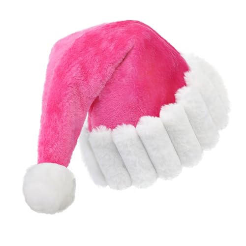 ASENKU Weihnachtsmütze Erwachsene Nikolausmütze Rosa Plüsch...