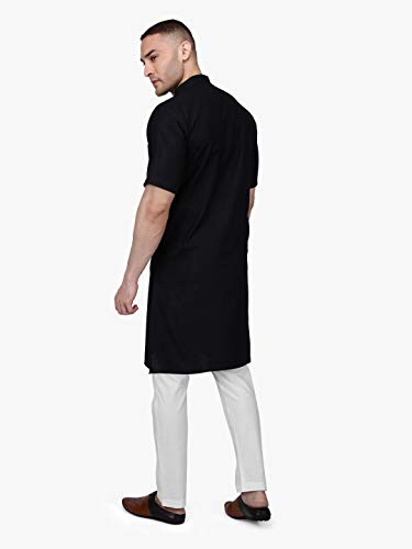 Image of Rajubhai Hargovindas Men's Premium Cotton Half Sleeve Solid Kurta