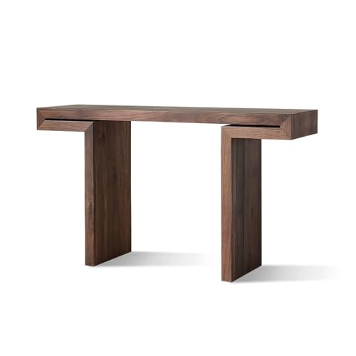 DSEWTEZXI Madera Interior vestíbulo Consola Mueble, Sala de Estar Estilo Medieval Consolas, Pasillo Decorativo recibidor Mesa, rústico Estilo recibidor Entrada Consola Mesa.(Brown,140 * 40 * 80cm)