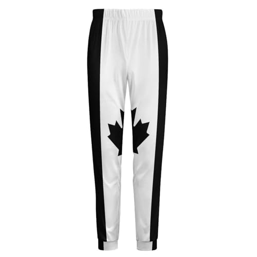 Black And White Canada Canadian Flag Men's Pajama Pants Lounge Pant Sleepwear PJ Bottoms4