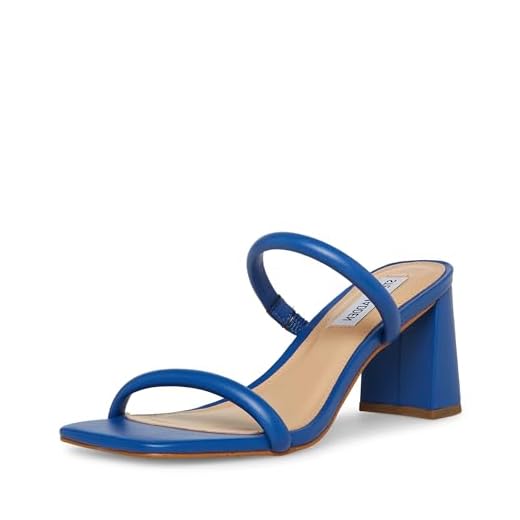 Steve Madden Women's Lilah Heeled Sandal, Blue, 7.5