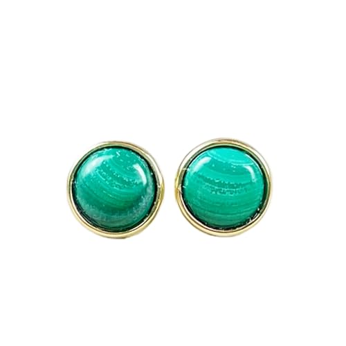 Boucles d'oreilles malachite naturelle d'exception en argent 925 pour femme
