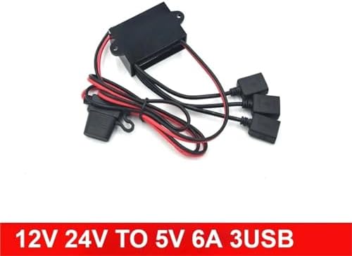 HJDIPCKYVG 12V 24V to 5V 6A 3 Ports Triple USB DC DC Step Down Power Converter Car Phone Charger Multiple Female Output Power HJDIPCKYVG - 3