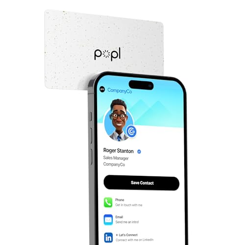 Image of Authentic Patented Popl Card (Avoid Fake Knockoffs) - Smart NFC Networking Card - Simply Tap to Exchange Contact Info, Capture Leads, & Manage Contacts (100% Recycled)