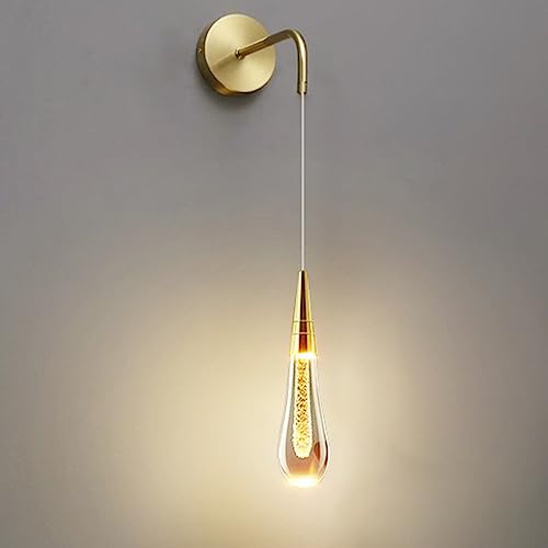 Aplique de pared LED de aluminio de 5W y diseño de lágrima moderna con pantalla de cristal 2