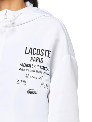 Lacoste Women's Oversized Short Printed Track Hooded Jacket3