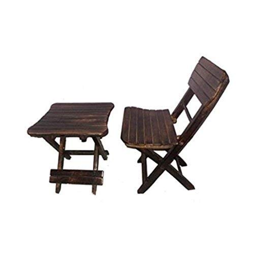 Unique Handicraft Child's Wooden Folding Chair and Table Set for Living