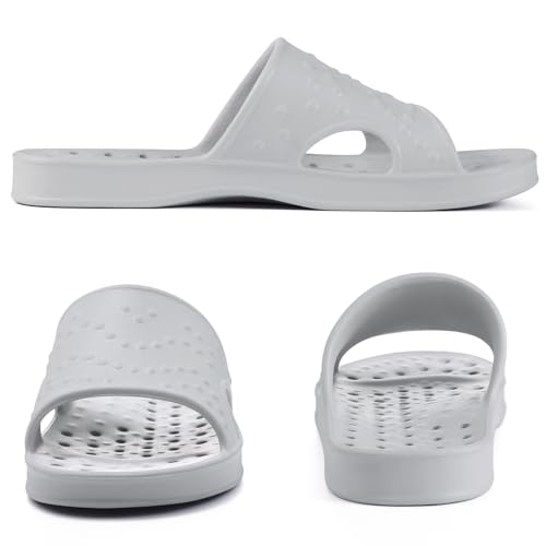 Image of shevalues Shower Shoes for Women Men with Arch Support Quick Drying Pool Slides Lightweight Beach Sandals with Drain Holes