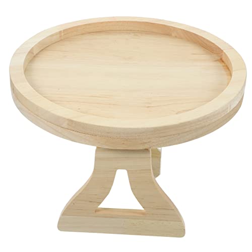 BESPORTBLE Bandejas para Comida Round Trays for Coffee Table Dessert Trays Wooden Couch Arm Table Tv Trays for Eating Set of 2 Foldable Clip Table Round Couch Wooden Trays Couch Drinks Table