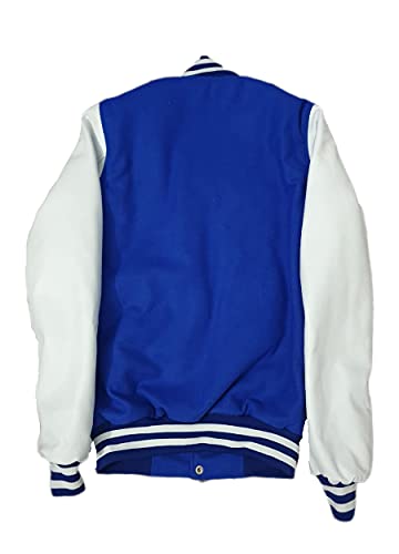Image of Deckra Boys Varsity Jacket Leather Arms Wool Polyester Quilted Kids /Children Varsity Jacket