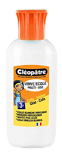 Cléopâtre - VI125X - Vinyl'Ecole - Flacon de Colle blanche vinylique avec Embout biberon 100 g