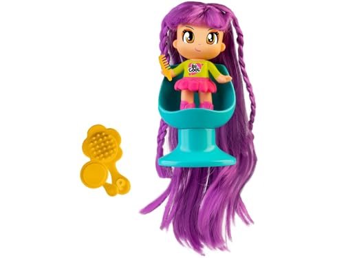 Pinypon S&uacute;per Melena Pelo Morado, Mini Figura con el Pelo Largo, Mu&ntilde;eca para...