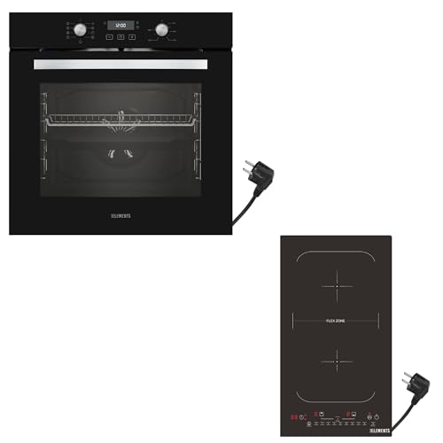 KB ELEMENTS Autarkes Herdset | 60cm Einbaubackofen | Induktionskochfeld 2 Kochfelder | Induktionskochfeld mit Flexzone | Grill | Heißluft | AQUA CLEAN | 9 x Funktionen | Kindersicherung KB ELEMENTS Autarkes Herdset | 60cm Einbaubackofen | Induktionskochfeld 2 Kochfelder | Induktionskochfeld mit Flexzone | Grill | Heißluft | AQUA CLEAN | 9 x Funktionen | Kindersicherung