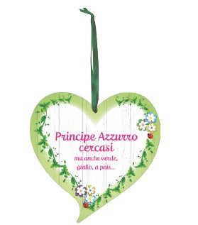 Targa decoro in legno Cuore Principe azzurro