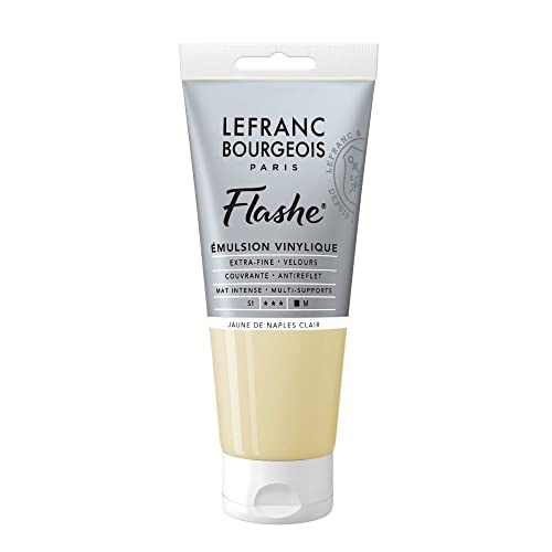 Lefranc Bourgeois Flashe, Extra-Fine Acrylic Vinyl Emulsion, Artists Quality, Naples Yellow Light, 80ml Tube