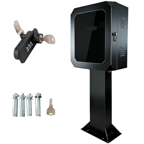 HAVXJAN Outdoor EV Charger Enclosure with Key Password Lock Black