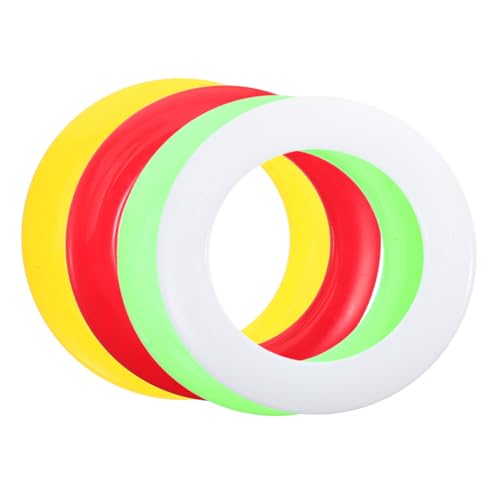 BRIGHTFUFU Plastic Flying Ring Toy 4pcs Boys and Girls Flying Disc Game Beach Activities for Family