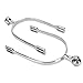 Pssopp Horse Spurs, English Stainless Steel Horse Spurs with Roller Ball Equestrian Gear Accessories for Horse Training Equestrian Competitions Dressage Entertainment