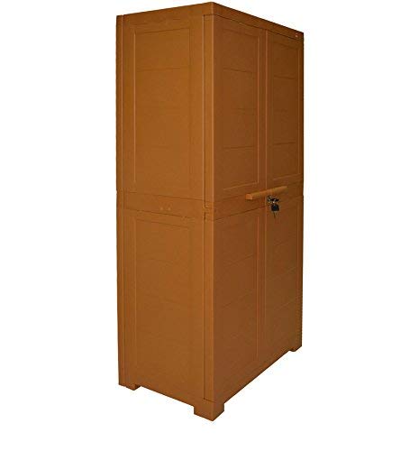 Image of Cello Novelty Big Bookshelf, Sandalwood Brown | 2 Dustproof Doors | Space Saving Cupboard | Plastic Book Shelf | Multipurpose Book Shelf for Home, Office | Book Organizer for Library