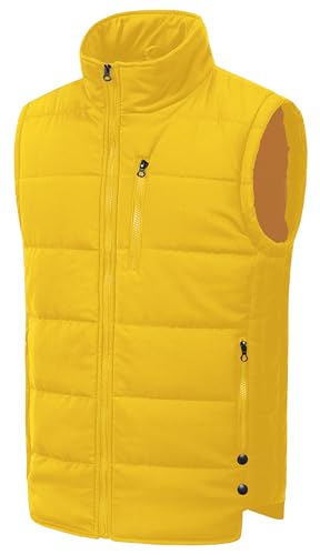 Chrisuno Men's Lightweight Winter Puffer Ski Vest Jacket Packable Outerwear