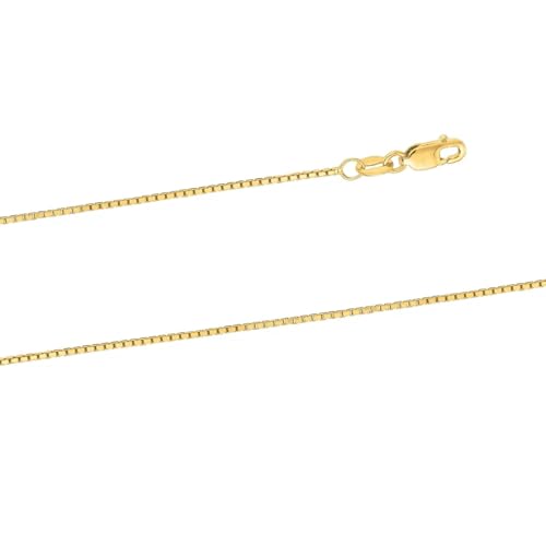 14k Yellow Gold Solid Box Chain Necklace for Women Jewelry with Lobster Clasp2