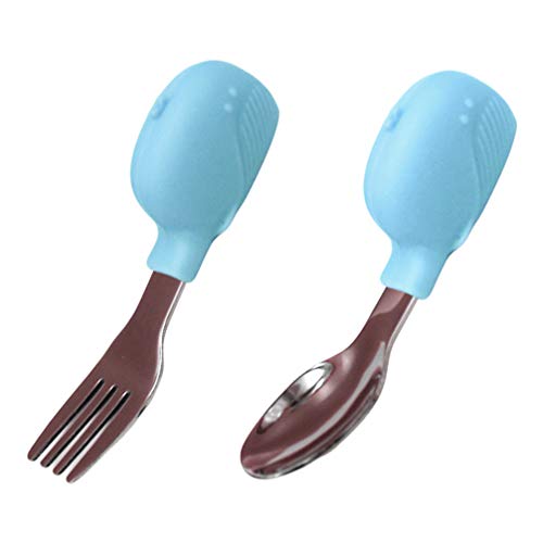TOYMYTOY ベビー カトラリーセット フォーク&スプーン 赤ちゃん 子供 初めての離乳食用具 食事用 離乳食訓練 出産祝い プレゼント 誕生日 2pcs