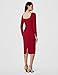 Dress the Population Women's Sonia Crepe, Knee-Length, Bodycon, Sweetheart Neck Dress, Garnet, Large