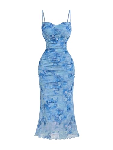 Image of GORGLITTER Women's Floral Spring Summer Wedding Guest Dress Bridal Shower Cocktail Tea Party Beach Midi Sun Dress 2026