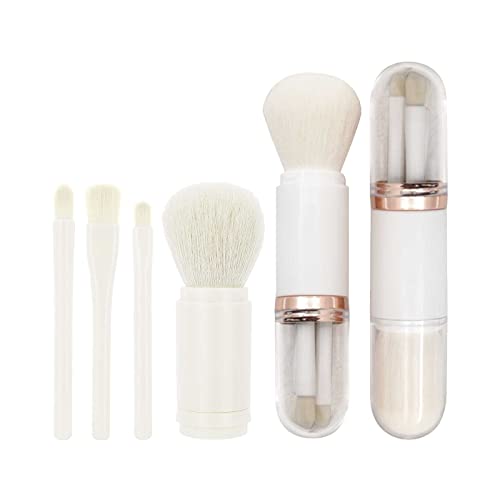 4本セットメイクブラシ 4in1 メイクブラシセット 化粧筆携帯用 フェイスパウダーブラシ カプセル ブラシ セット 化粧 ブラシ 柔らかいブラシ毛 カプセル防塵メイクブラシ収納ボックス付き(03)