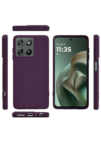 Image of amazon basics Back Cover for Motorola G67 Power 5G Soft Matte Silicone Mag-Safe Design (Mag-Safe Not Support) Camera Protection | Slim Fit Bumper Cover (Purple)